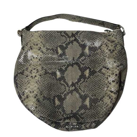 Michael Kors Purse Fulton Leather Python Reptile Embossed Hobo Shoulder Bag Snak - Picture 12 of 12
